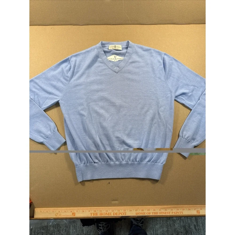 Fairway & Greene Sweater Blue Wool V Neck Golf, See Measurement Photos‎